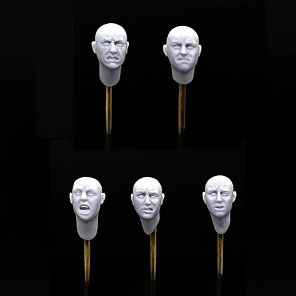1/35 Modern Male Heads with Varied Expressions, 5 Figures, Resin Model Figure Kit, Unassembled and Unpainted