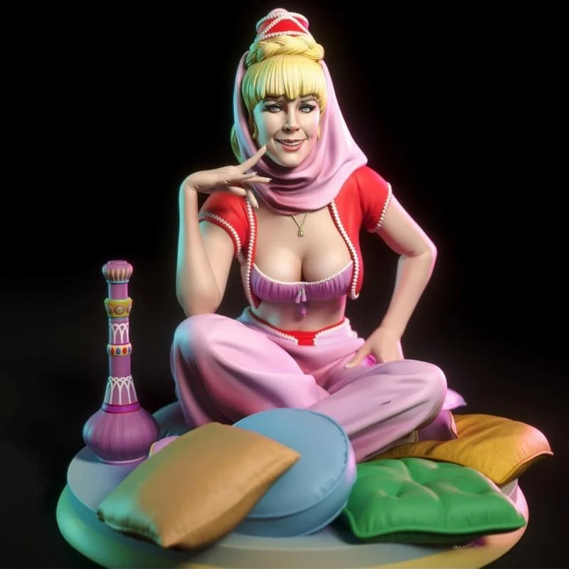 75mm Reclining Fantasy Odalisque Split Pink and Blonde Hair, Resin Model Figure Kit, Fantasy Theme, Unassembled and Unpainted