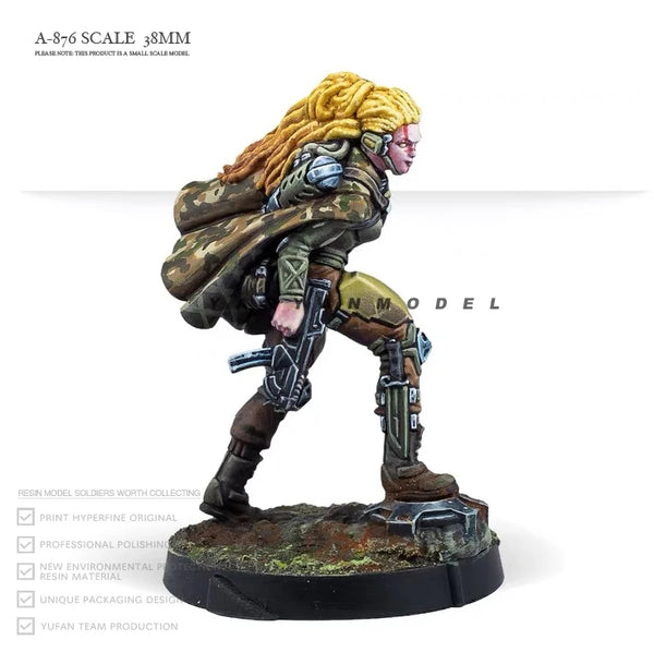 38mm Trooper Female, 2 Figures, Resin Model Figure Kit, Sci-Fi Theme, Unassembled and Unpainted