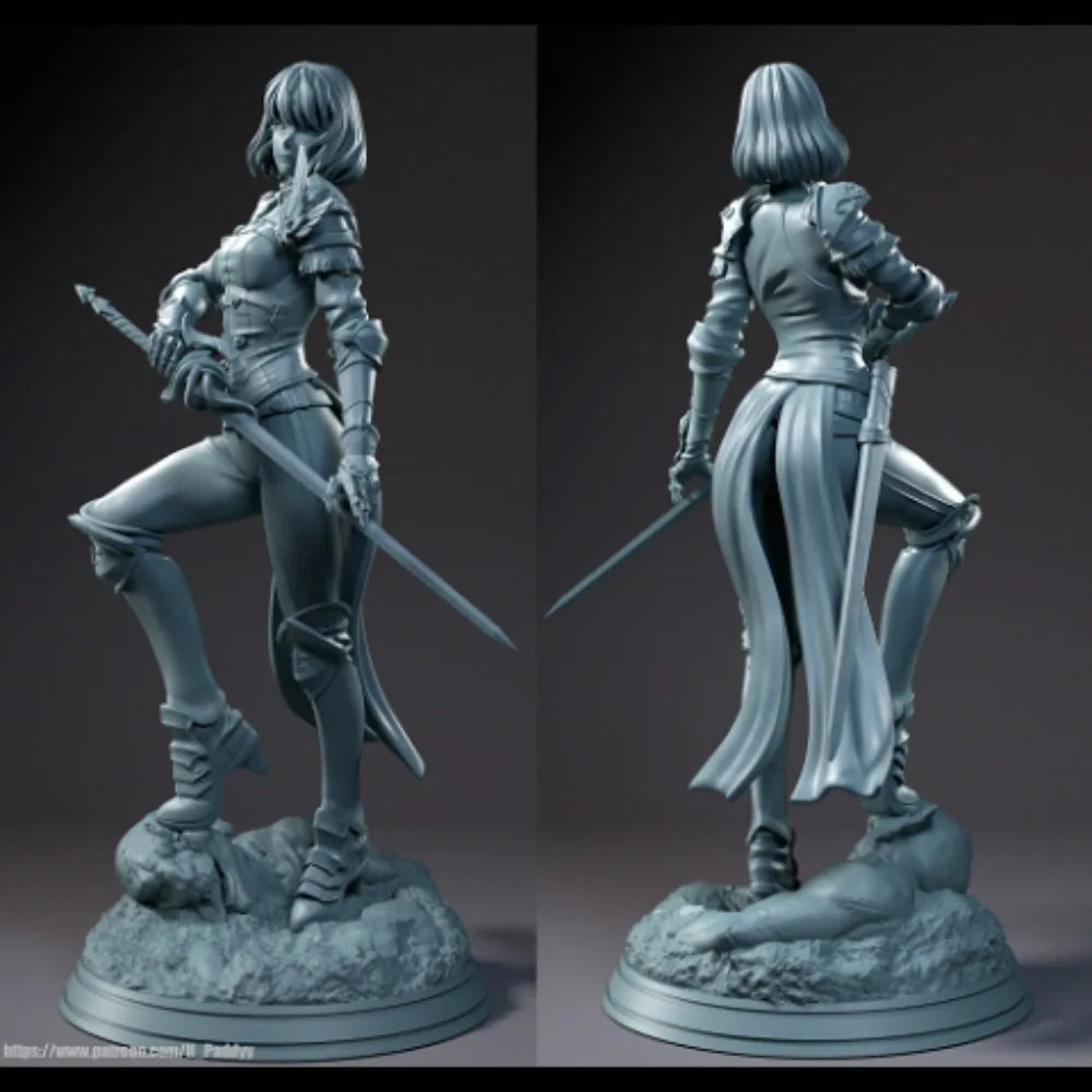 150mm Swordwoman, Resin Model Figure Kit, Fantasy Theme, Unassembled and Unpainted