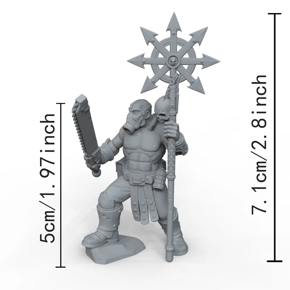 1/35 Medieval Flag Bearer Warrior, Resin Model Figure Kit, Unassembled and Unpainted