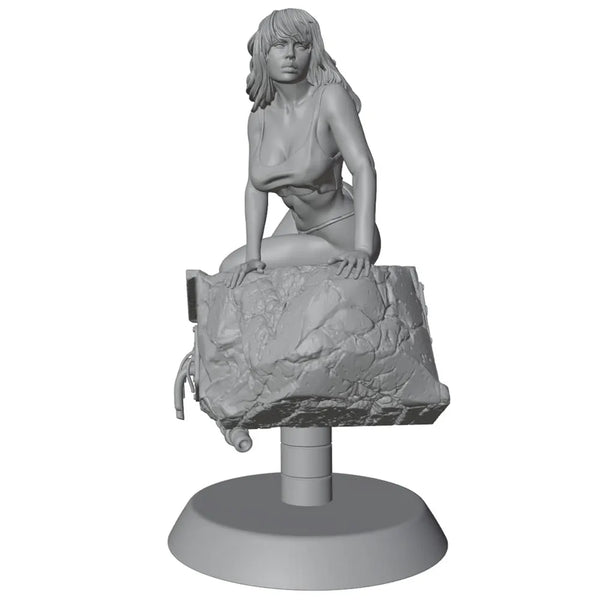 75mm Pin-up on Rubble, Resin Model Figure Kit, Unassembled and Unpainted