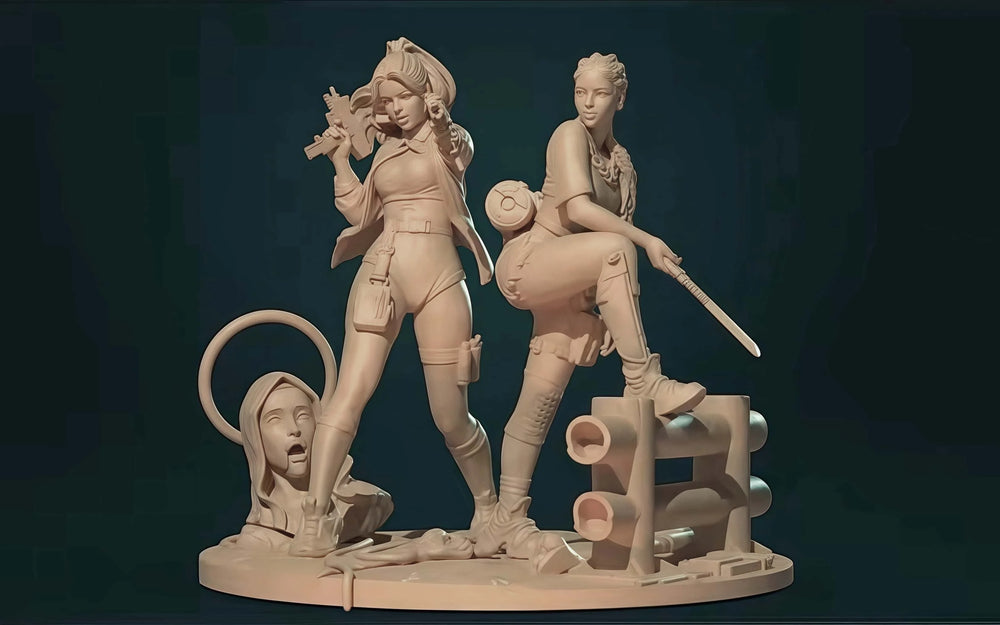 1/20 Modern Female Tactical Agents, 2 Figures, Resin Model Figure Kit, Unassembled and Unpainted