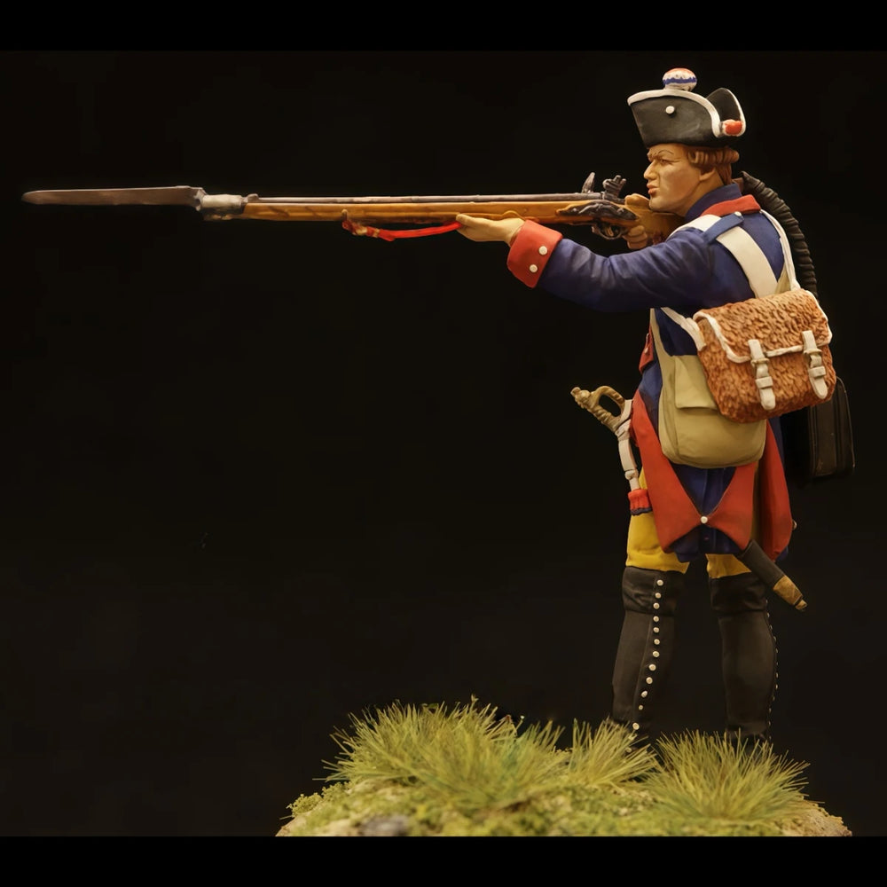 54mm Napoleonic Prussian Musketeer, Resin Model Figure Kit, Unassembled and Unpainted