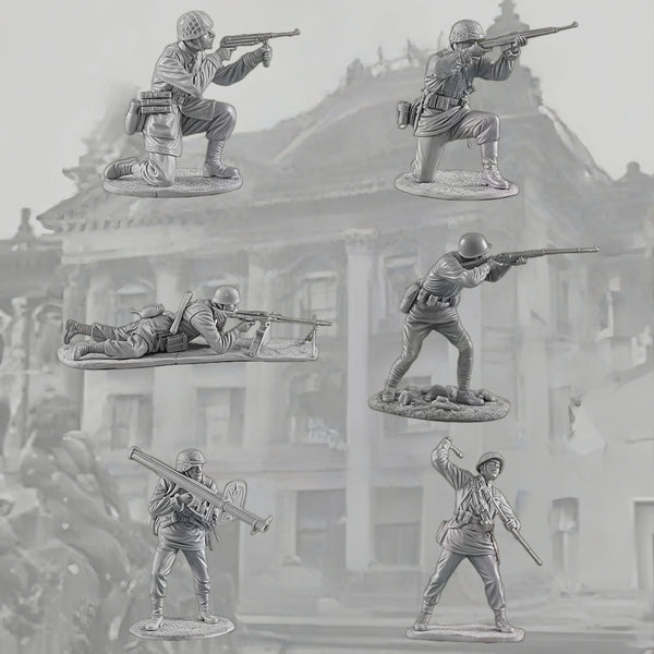 1/35 Modern Infantry Squad with RPG Support, 6 Figures, Resin Model Figure Kit, Unassembled and Unpainted