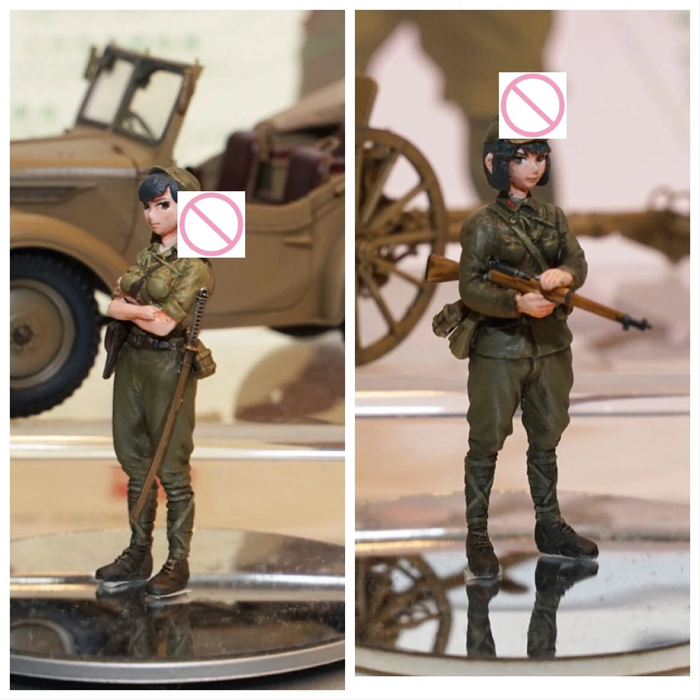1/35 WWII Japanese Female Soldier, Resin Model Figure Kit, Unassembled and Unpainted