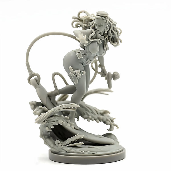 38mm Aquatic Sorceress, Resin Model Figure Kit, Fantasy Theme, Unassembled and Unpainted