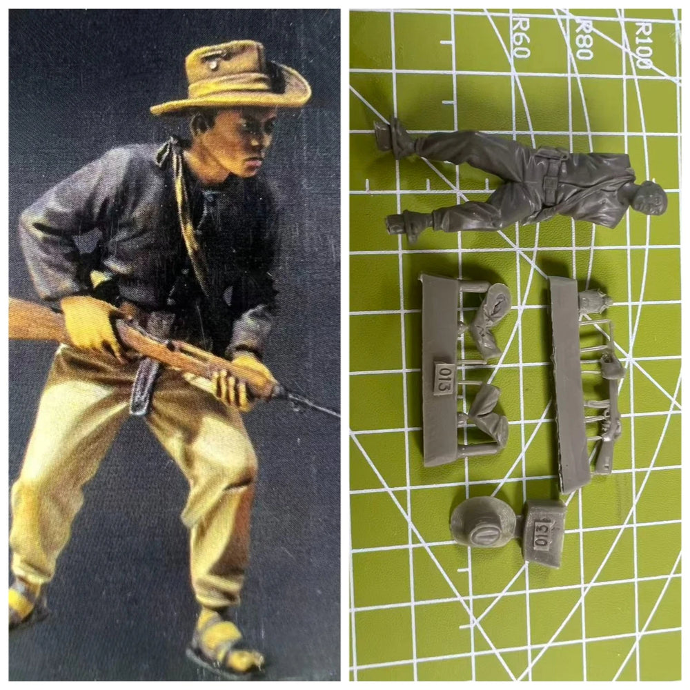 1/35 American Civil War Frontiersman, Resin Model Figure Kit, Unassembled and Unpainted