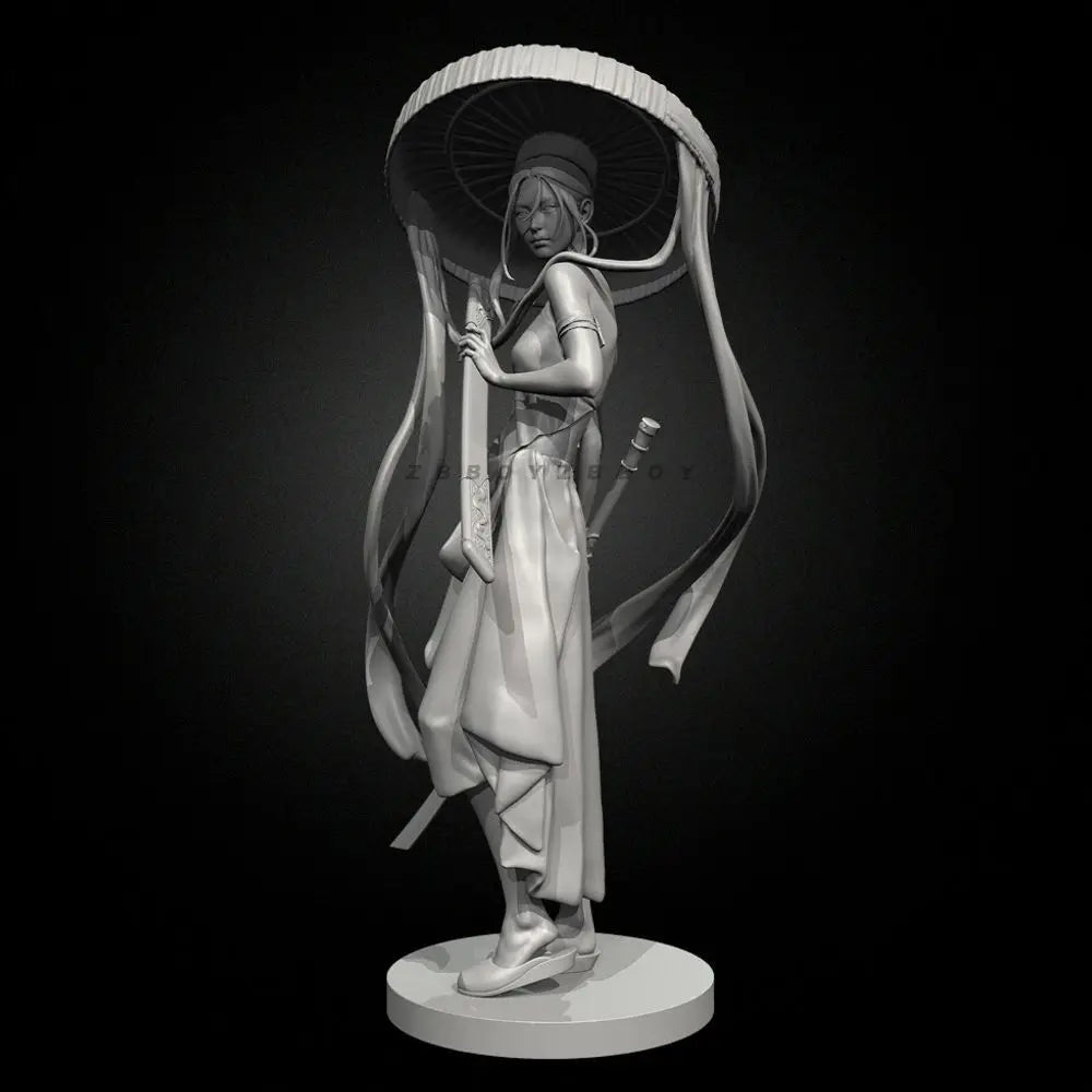 50mm Vietnamese-Inspired Swordmaster, Resin Model Figure Kit, Fantasy Theme, Unassembled and Unpainted