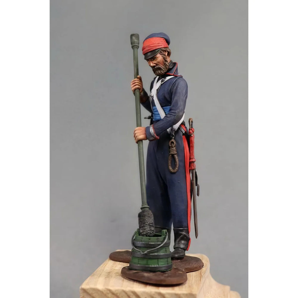 54mm Napoleonic Don Cossack Horse Artillery Gunner, Resin Model Figure Kit, Unassembled and Unpainted