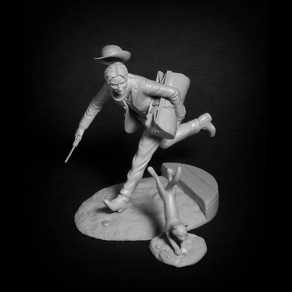 75mm WWII 1940s Bank Robber Noir, Resin Model Figure Kit, Unassembled and Unpainted