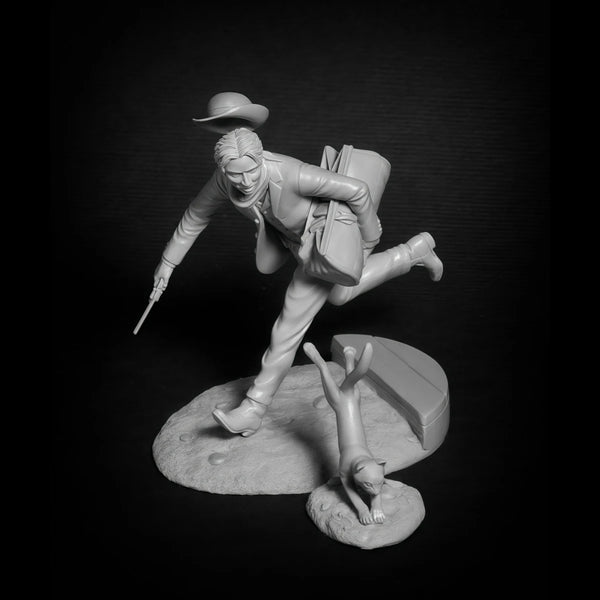 75mm WWII 1940s Bank Robber Noir, Resin Model Figure Kit, Unassembled and Unpainted
