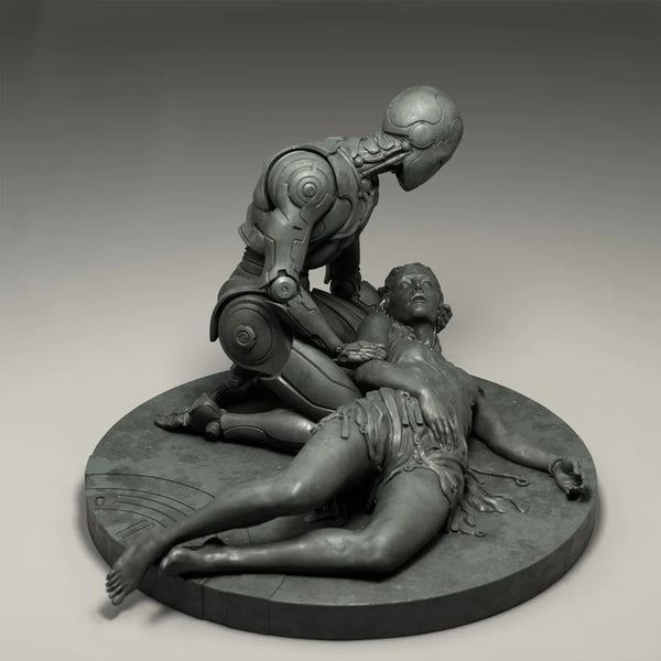 1/24 Scene, 3 Figures, Resin Model Diorama Kit, Fantasy Theme, Unassembled and Unpainted