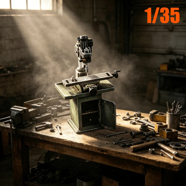 1/35 Industrial Workshop Machinery, Resin Model Diorama Kit, Historical Theme, Unassembled and Unpainted