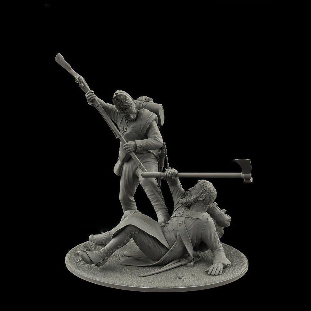 75mm Napoleonic Borodino Battle, 10 Figures, Resin Model Diorama Kit, Unassembled and Unpainted