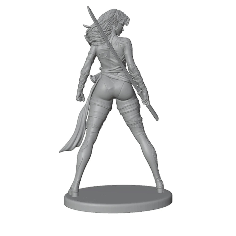 75mm Samurai Girl, Resin Model Figure Kit, Fantasy Theme, Unassembled and Unpainted