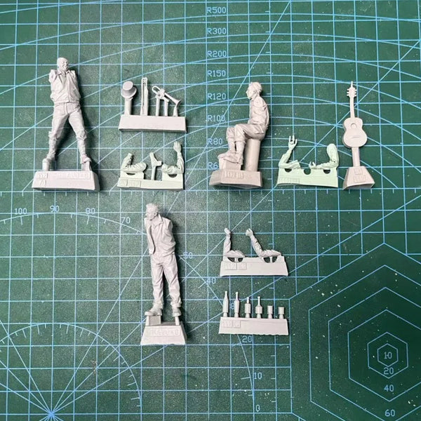 1/35 WWII American Tank Musicians, 3 Figures, Resin Model Figure Kit, Unassembled and Unpainted
