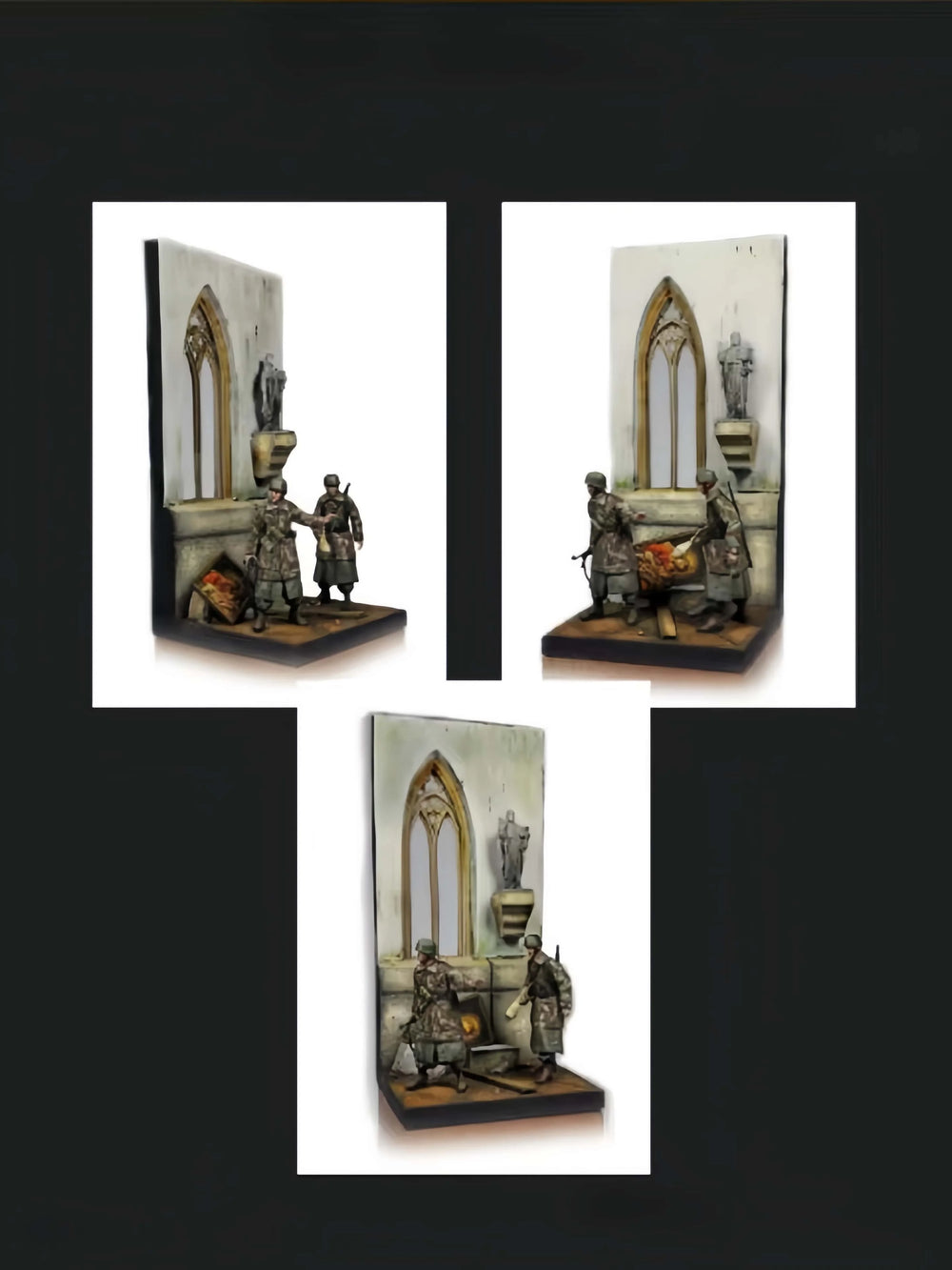 1/35 WWII Soldiers at Chapel, 2 Figures, Resin Model Figure Kit, Unassembled and Unpainted