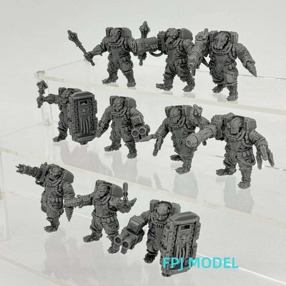 Heavy Support Soldiers, 10 Figures, Resin Model Figure Kit, Sci-Fi Theme, Unassembled and Unpainted