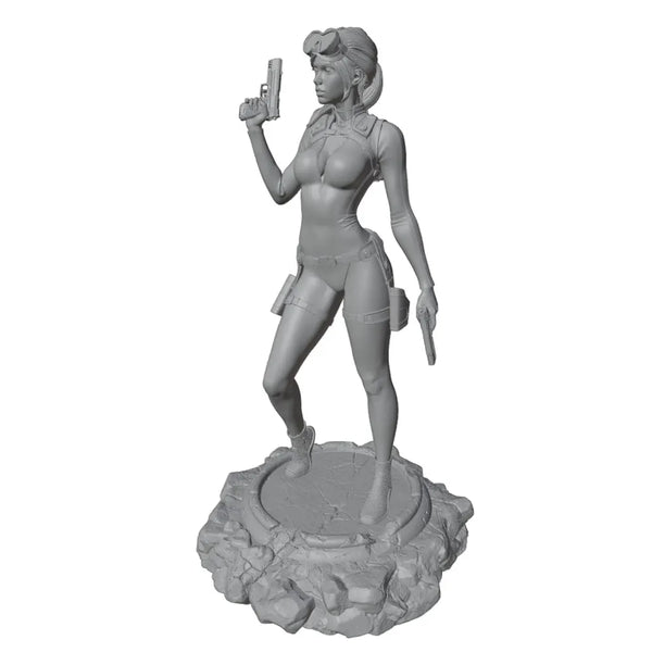 1/24 Commando with Raised Blaster, Resin Model Figure Kit, Sci-Fi Theme, Unassembled and Unpainted