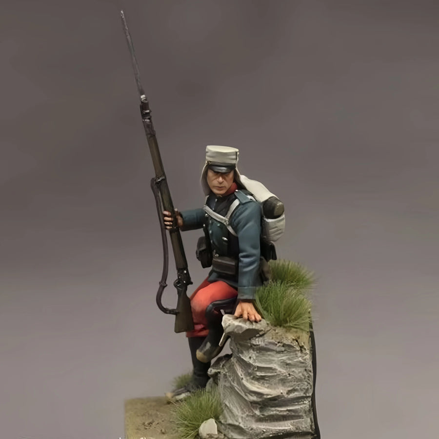 French Infantry Soldier with Rifle 1/32 Resin Figure Kit - resin model view 2