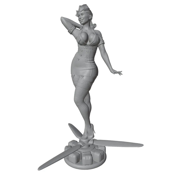 1/24 WWII Female Pilot, Resin Model Figure Kit, Unassembled and Unpainted