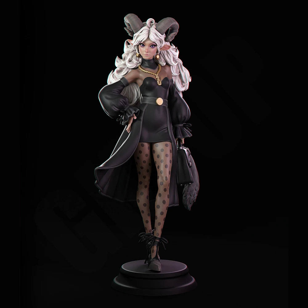 Dark Fantasy Horned Demon, Resin Model Figure Kit, Fantasy Theme, Unassembled and Unpainted