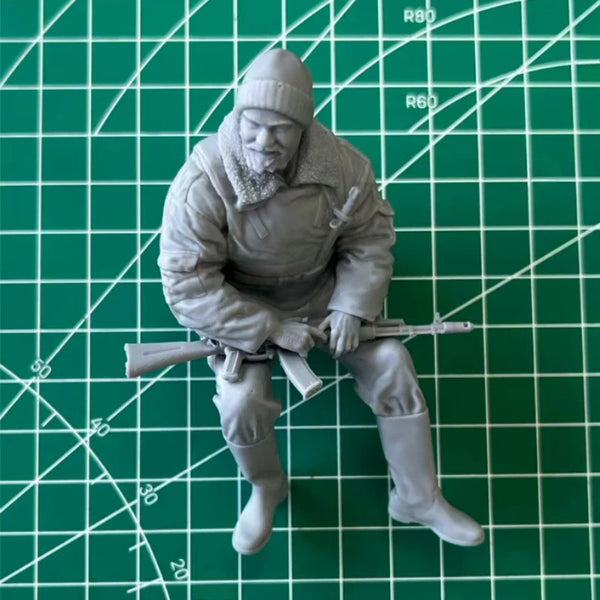 1/16 Cold War Russian Internal Troops Mortar Crew, 3 Figures, Resin Model Figure Kit, Unassembled and Unpainted