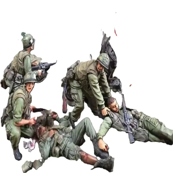 1/35 Modern US Infantry Squad in Tactical Positions, 6 Figures, Resin Model Figure Kit, Unassembled and Unpainted