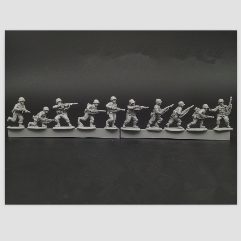 1/72 WWII Allied US Infantry Combat Squad, 12 Figures, Resin Model Figure Kit, Unassembled and Unpainted