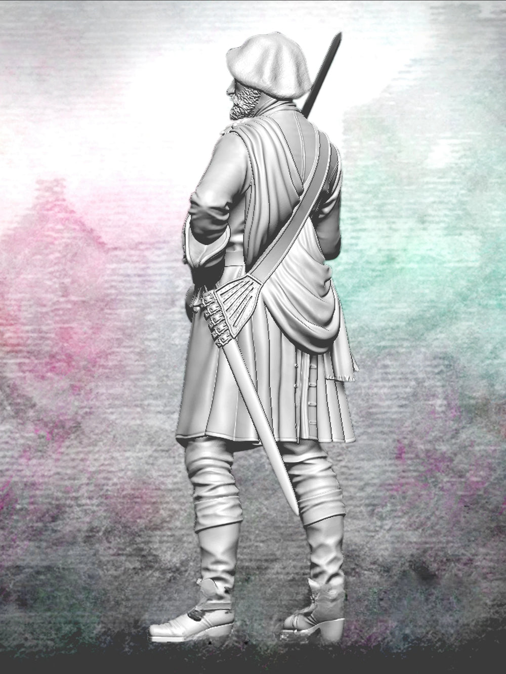 1/24 Ancient Fantasy Robed Warrior, Resin Model Figure Kit, Unassembled and Unpainted