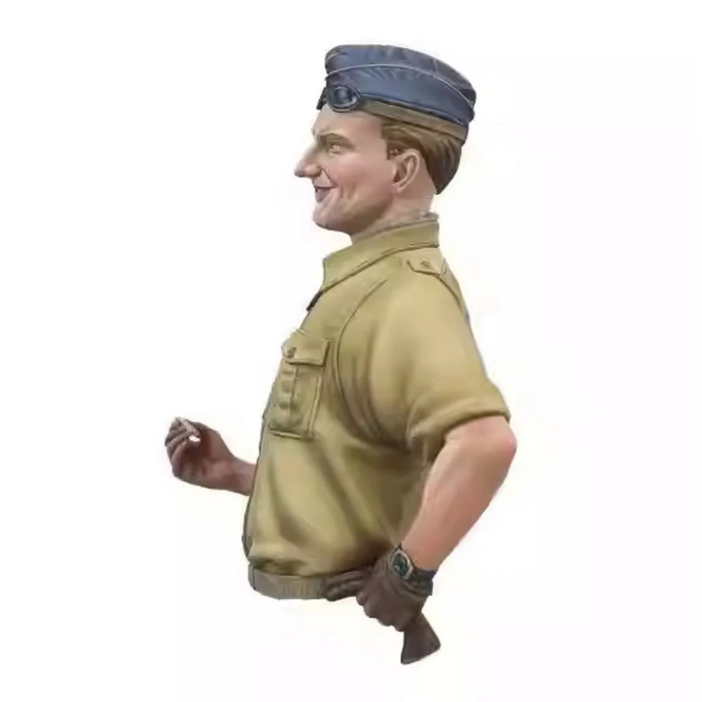 1/10 WWII German Officer in Tan Service Dress, Resin Model Bust Kit, Unassembled and Unpainted