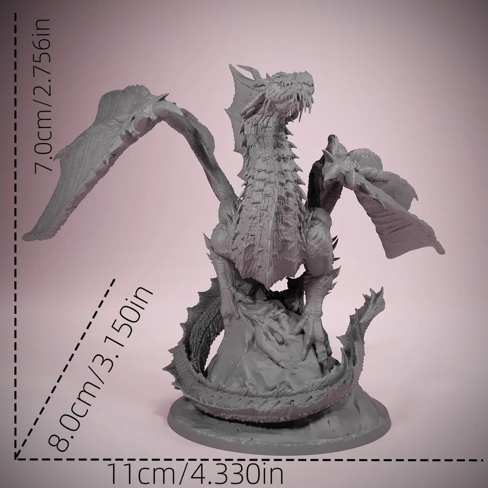 70mm Dragon Emperor, Resin Model Figure Kit, Fantasy Theme, Unassembled and Unpainted