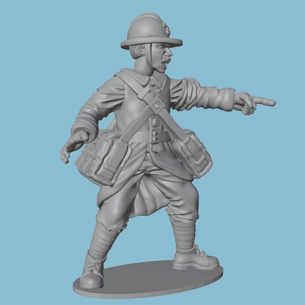 75mm WWI Military Officer, Resin Model Figure Kit, Unassembled and Unpainted