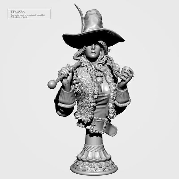 55mm Witches, 4 Figures, Resin Model Bust Kit, Fantasy Theme, Unassembled and Unpainted