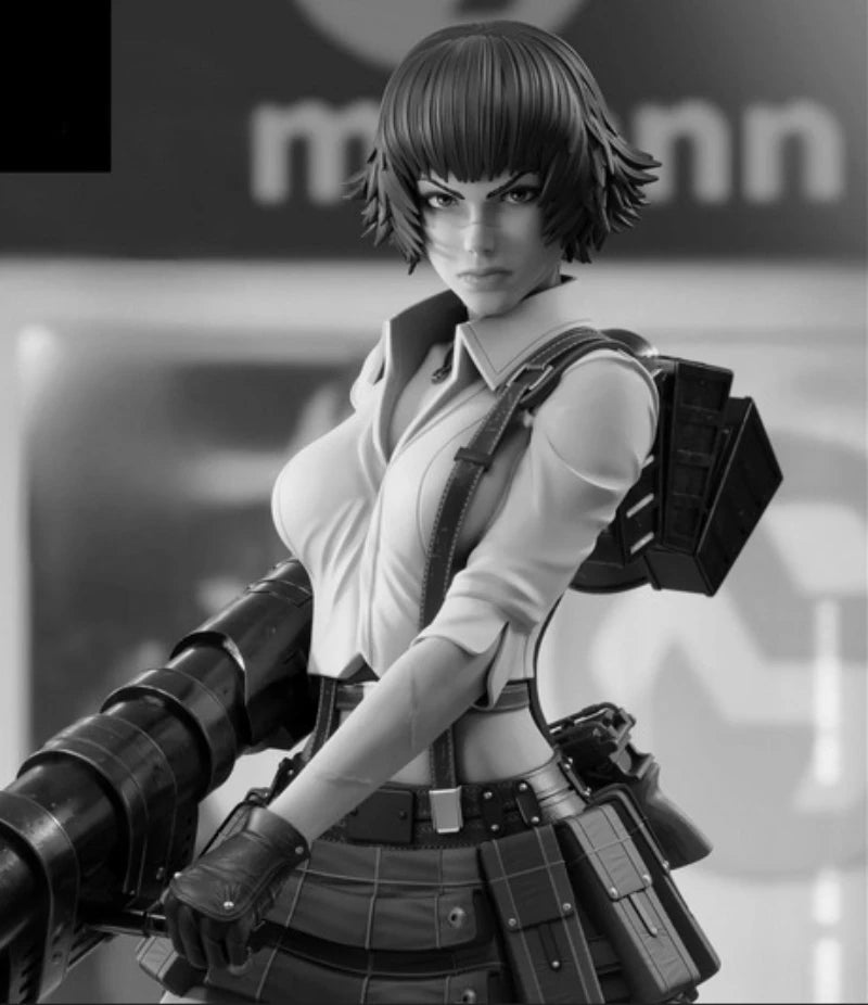 75mm Modern Anime Female Gunner in Tactical Armor, Resin Model Figure Kit, Unassembled and Unpainted