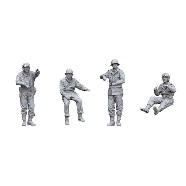 1/35 WWI US Tank Crew, 4 Figures, Resin Model Figure Kit, Unassembled and Unpainted