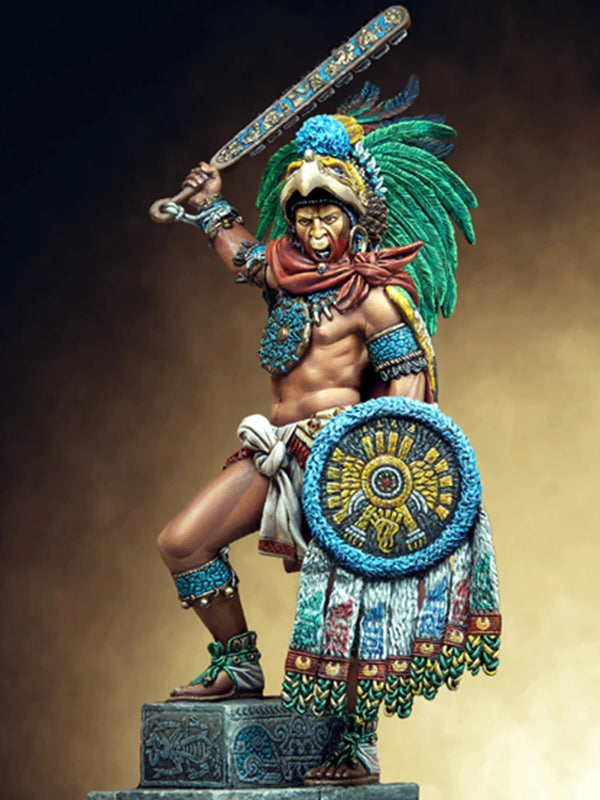 75mm Ancient Aztec Warrior, Resin Model Figure Kit, Unassembled and Unpainted