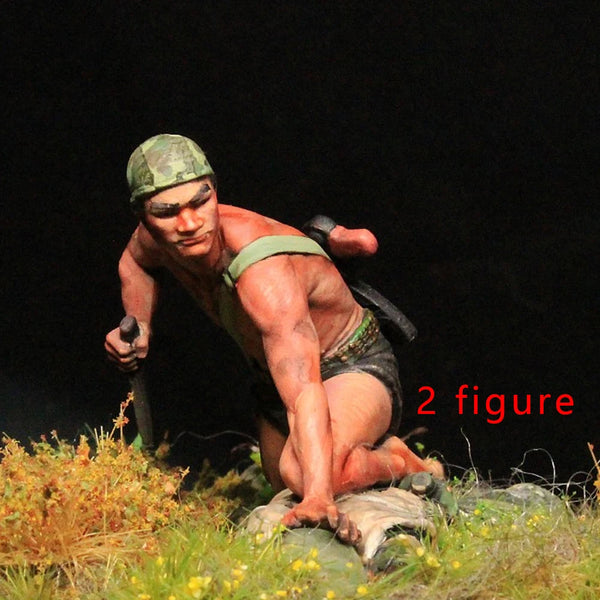 1/35 WWII Commando Soldiers, 2 Figures, Resin Model Figure Kit, Unassembled and Unpainted