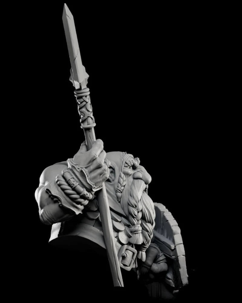 60mm Medieval Fantasy Dwarf Hunter, Resin Model Bust Kit, Unassembled and Unpainted