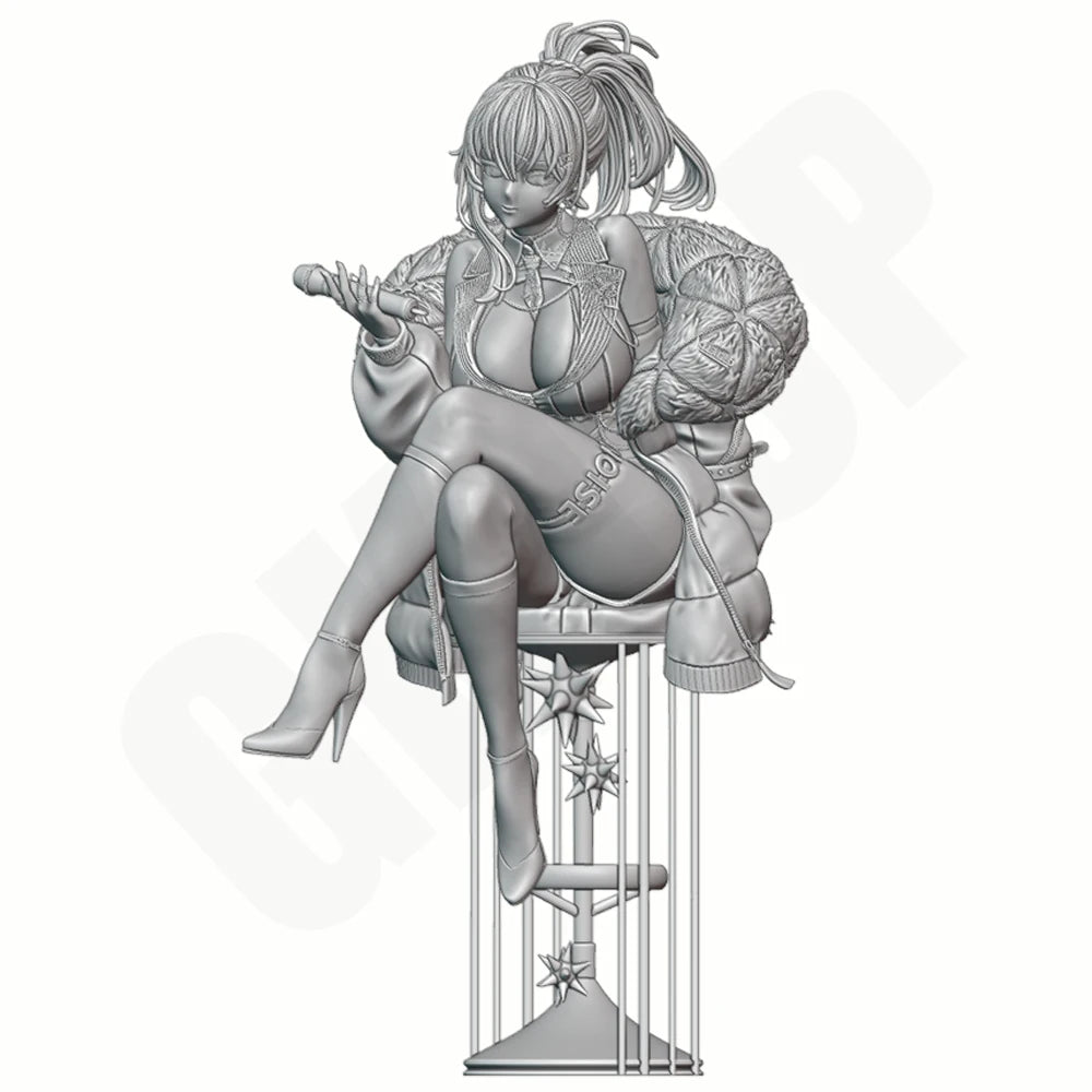 1/24 Belle Fashion Singer, Resin Model Figure Kit, Anime Theme, Unassembled and Unpainted