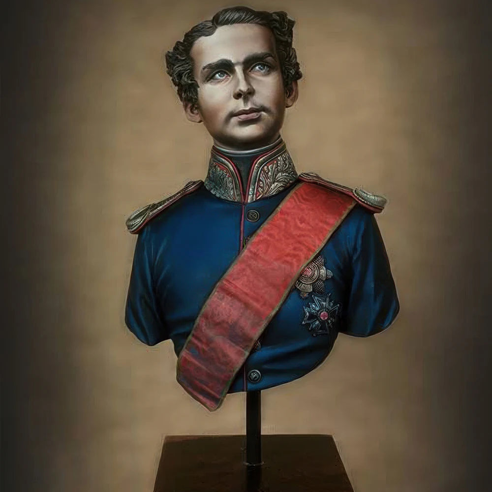 1/9 Modern 19th-Century Bavarian King Ludwig II, Resin Model Bust Kit, Unassembled and Unpainted