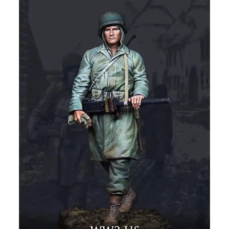 1/16 WWII American Soldier with Rifle and Bandolier, Resin Model Figure Kit, Unassembled and Unpainted