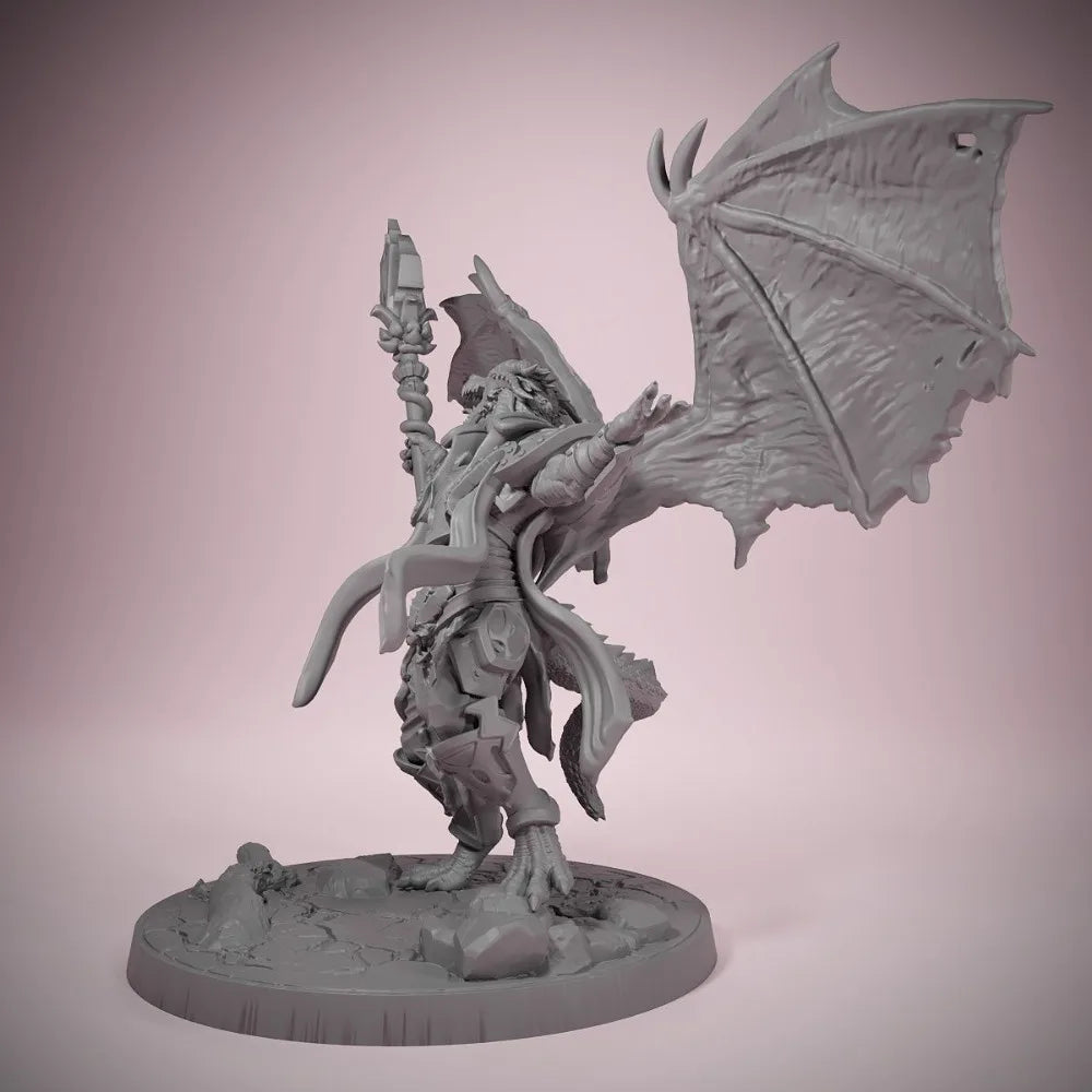 71mm Dragon Rider, Resin Model Figure Kit, Fantasy Theme, Unassembled and Unpainted