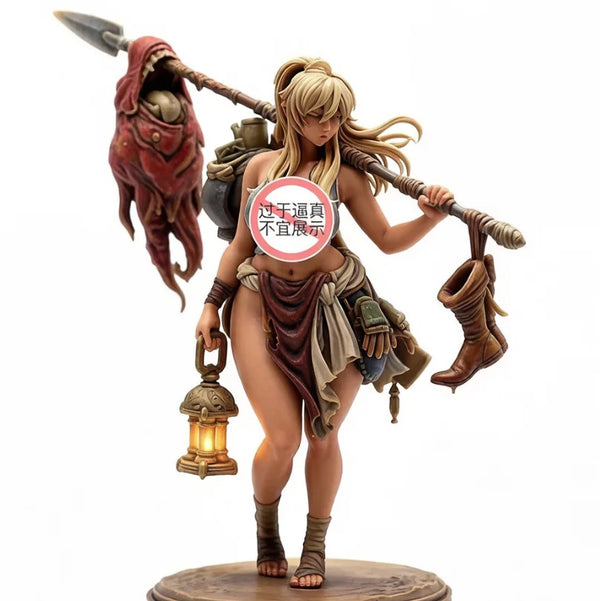 75mm Female Fantasy Warrior with Axe, Resin Model Figure Kit, Fantasy Theme, Unassembled and Unpainted