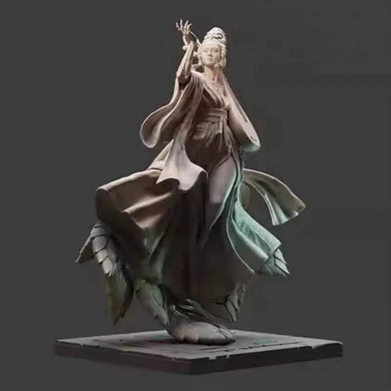 1/24 Mystical Sorceress with Raised Hand, Resin Model Figure Kit, Fantasy Theme, Unassembled and Unpainted