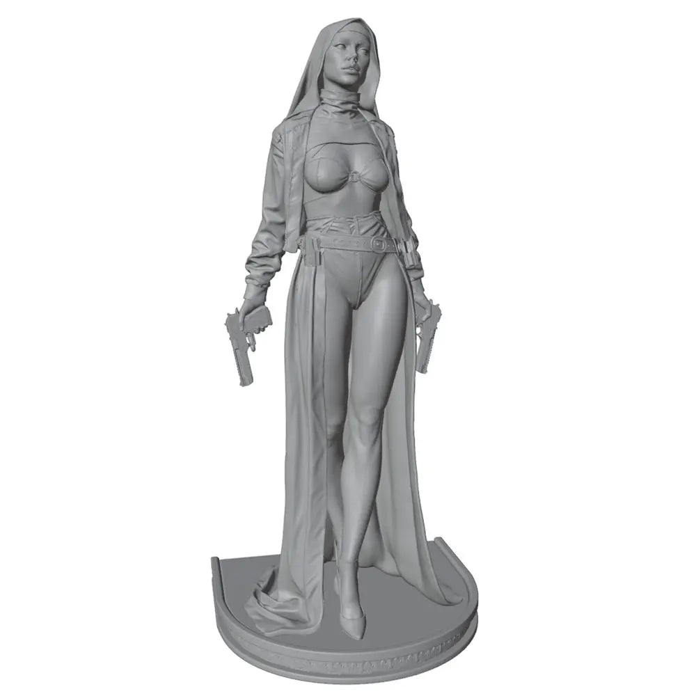 75mm Nun Warrior, Resin Model Figure Kit, Fantasy Theme, Unassembled and Unpainted