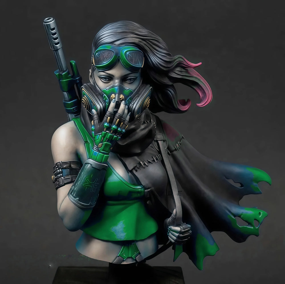 Cyberpunk Female Cyborg Warrior — 1/24 Resin Bust