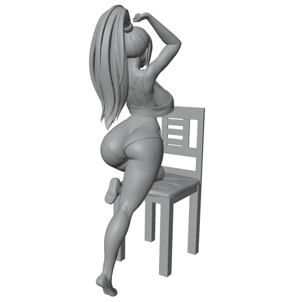 75mm Long-Haired Woman, Resin Model Figure Kit, Unassembled and Unpainted