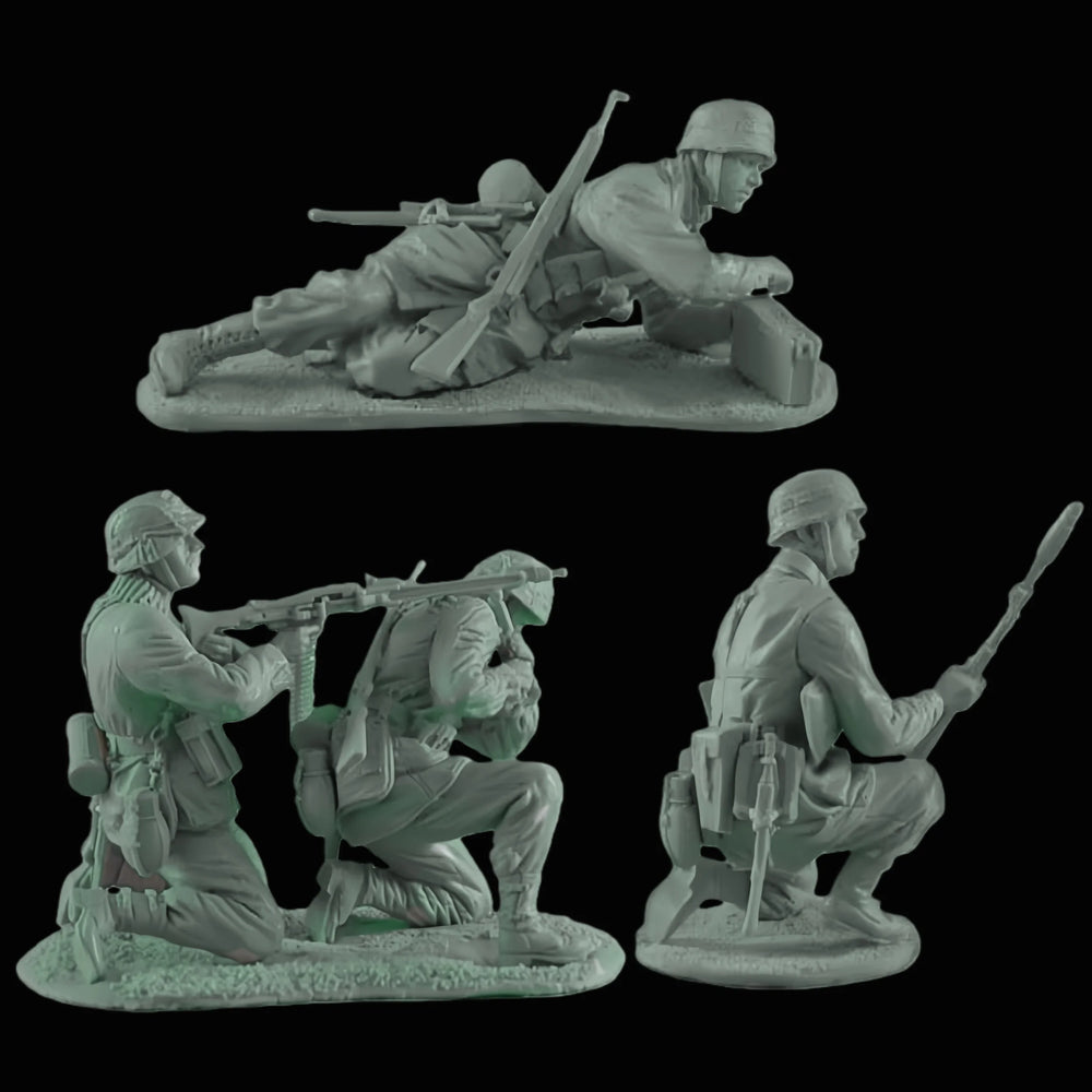 1/35 WWII German Infantry Assault Squad, 4 Figures, Resin Model Figure Kit, Unassembled and Unpainted